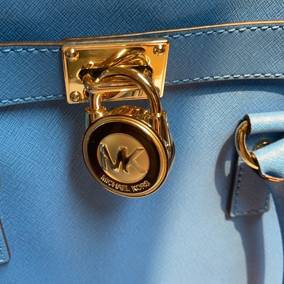 Michael Kors NEW Hamilton Blue Large Leather Tote - Picture 9 of 11